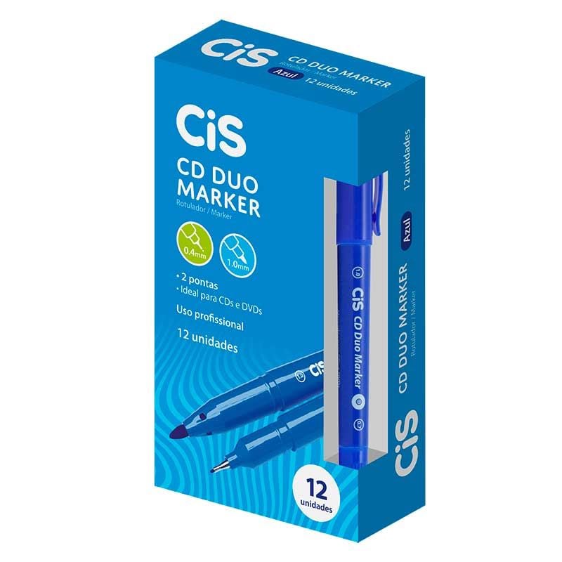 MARCADOR P/ CD DVD DUAS PONTAS 0,7 /1,0 AZ CIS