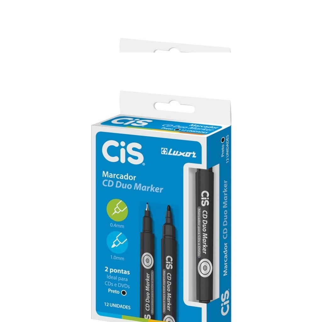 MARCADOR P/ CD DVD DUAS PONTAS 0,4 /1,0 PR CIS