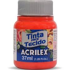 TINTA P/TECIDO 37ML 507 FOSCA C/12 VM FOGO ACRILEX