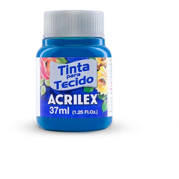 TINTA P/TECIDO 37ML 501 FOSCA C/12 AZ TURQ ACRILEX
