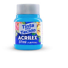 TINTA P/TECIDO 37ML 503 FOSCA C/12 AZ CELESTE ACRILEX