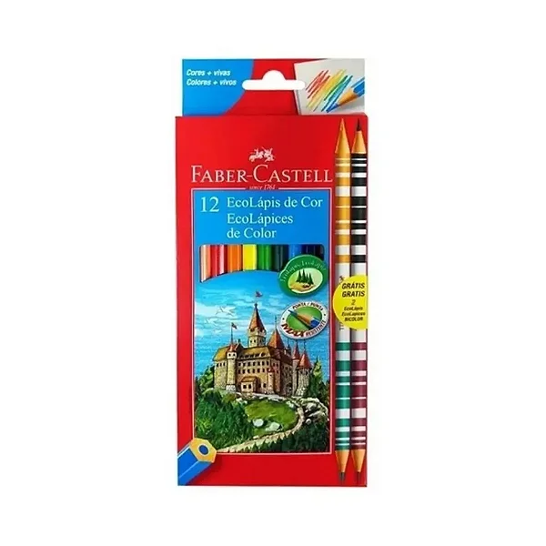 LAPIS DE COR GD ECOLAPIS C/10+2BICOLORES FABER-CASTEL