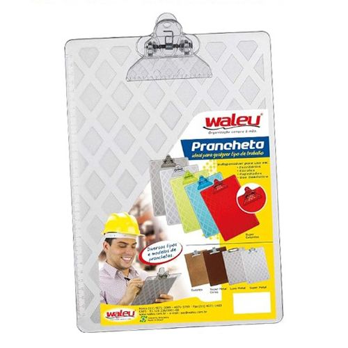PRANCHETA OF ACRILICA PRESILHA METAL CRISTAL 435 WALEU