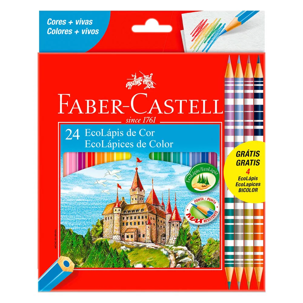 LAPIS DE COR GD C/20 ECOLAPIS+4 BICOLORES FABER