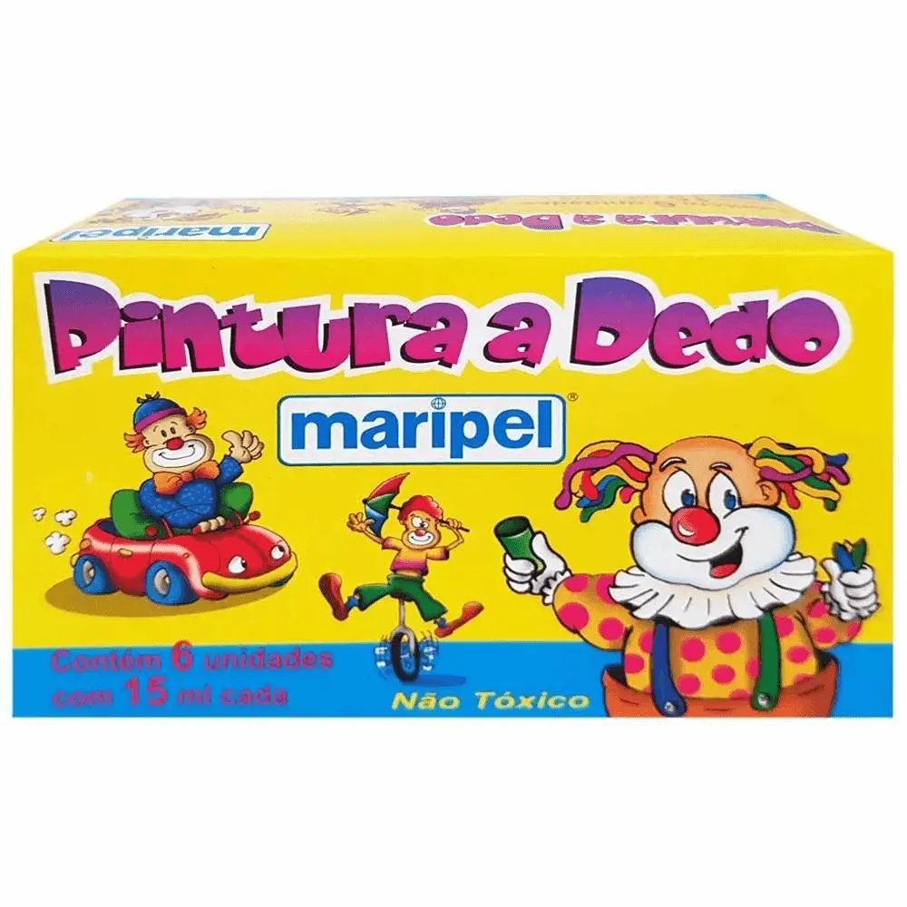 PINTURA A DEDO 15ML 6003 6 CORES MARIPEL